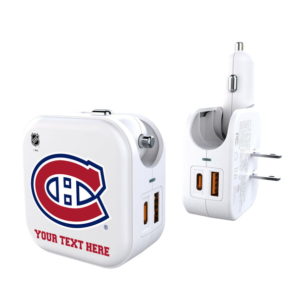 Montreal Canadiens Personalized Insignia 2 in 1 USB Charger