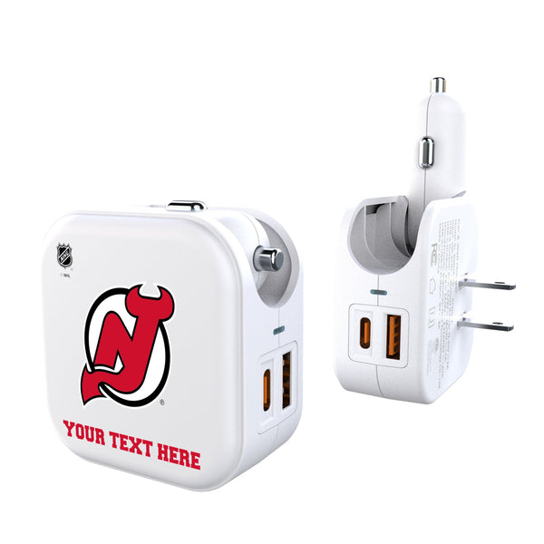 New Jersey Devils Personalized Insignia 2 in 1 USB Charger