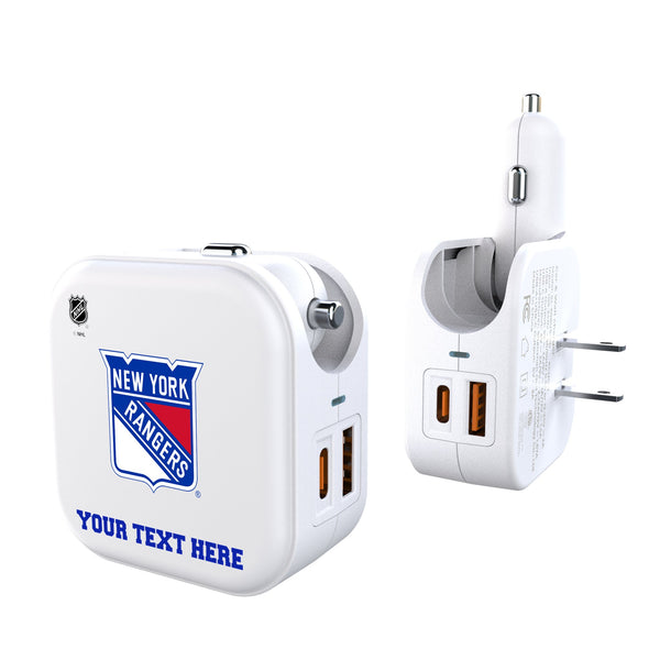 New York Rangers Personalized Insignia 2 in 1 USB Charger