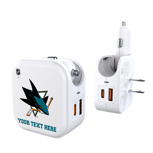 San Jose Sharks Personalized Insignia 2 in 1 USB Charger
