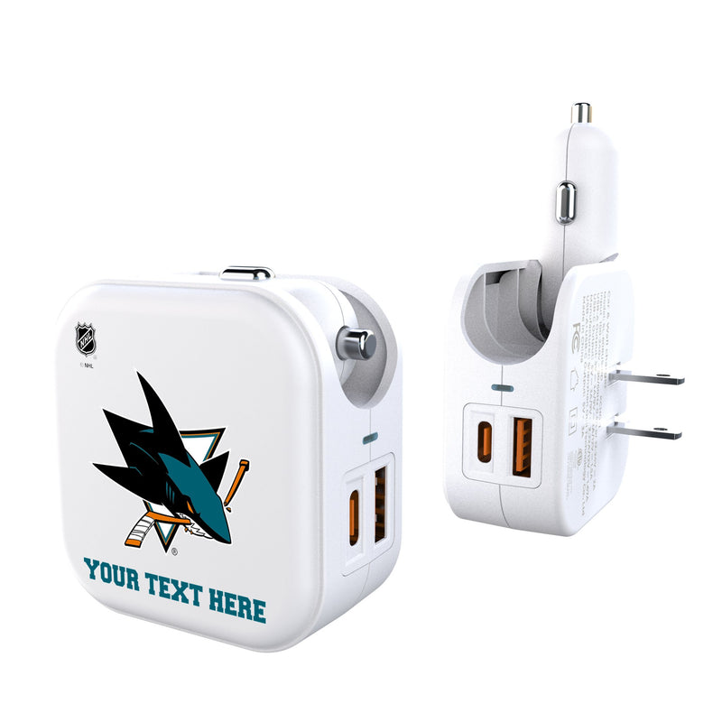 San Jose Sharks Personalized Insignia 2 in 1 USB Charger