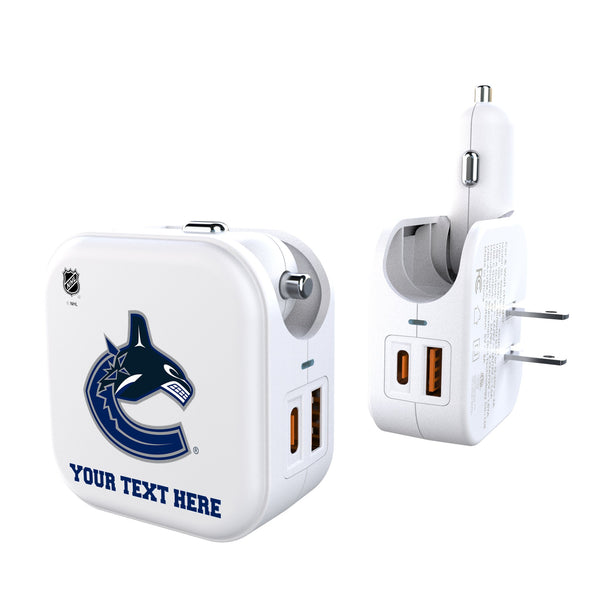 Vancouver Canucks Personalized Insignia 2 in 1 USB Charger