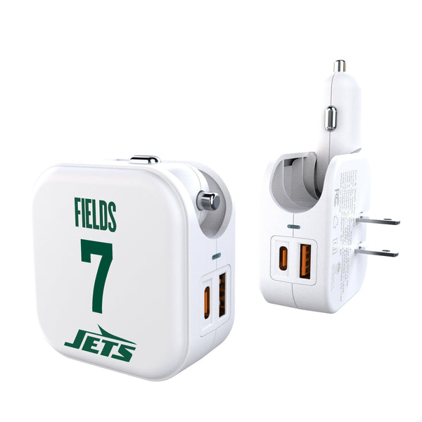Justin Fields New York Jets 7 Game Tactic 2 in 1 USB Charger