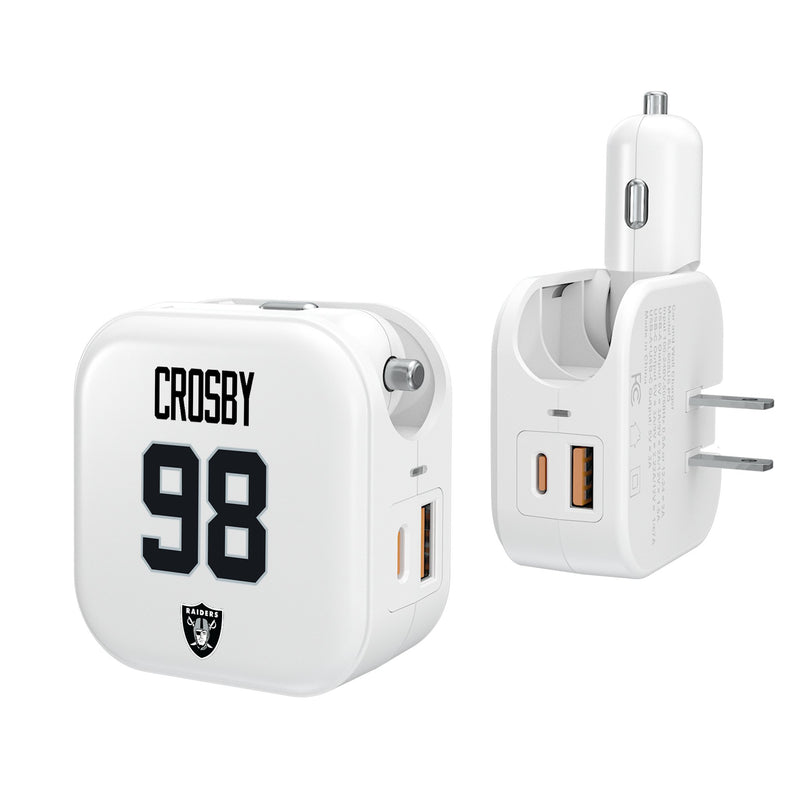 Maxx Crosby Las Vegas Raiders 98 Ready 2 in 1 USB Charger