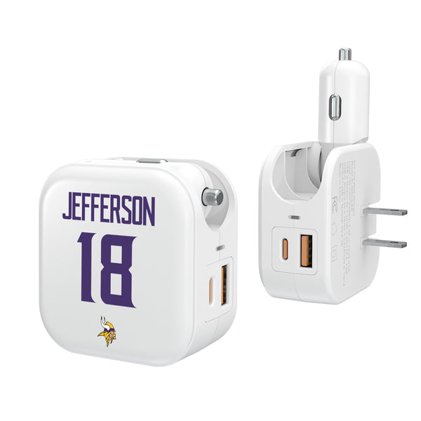 Justin Jefferson Minnesota Vikings 18 Ready 2 in 1 USB Charger