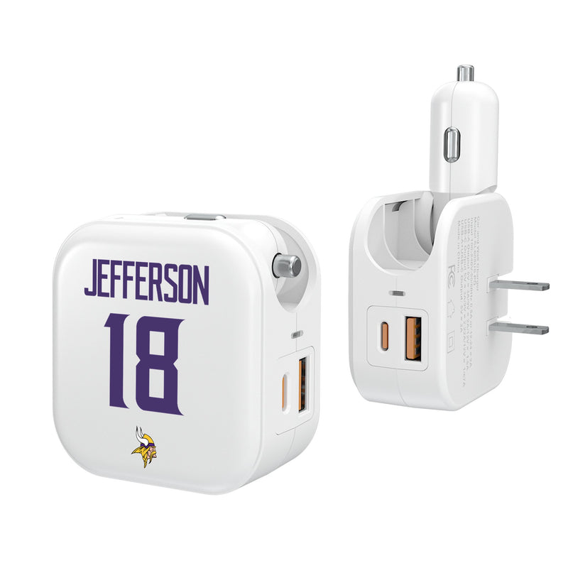 Justin Jefferson Minnesota Vikings 18 Ready 2 in 1 USB Charger