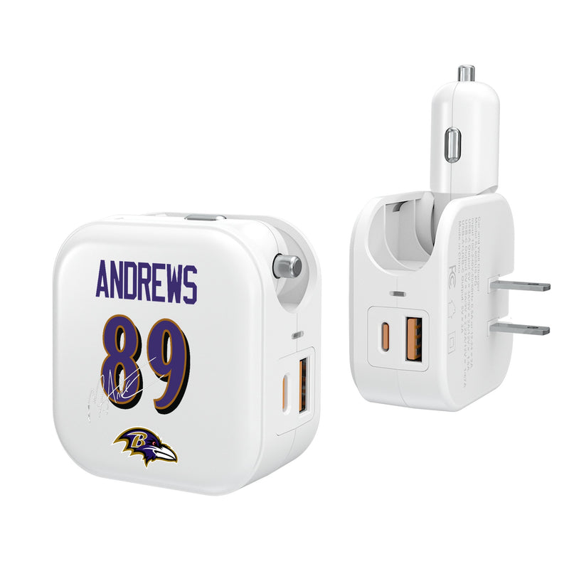 Mark Andrews Baltimore Ravens 89 Ready 2 in 1 USB Charger