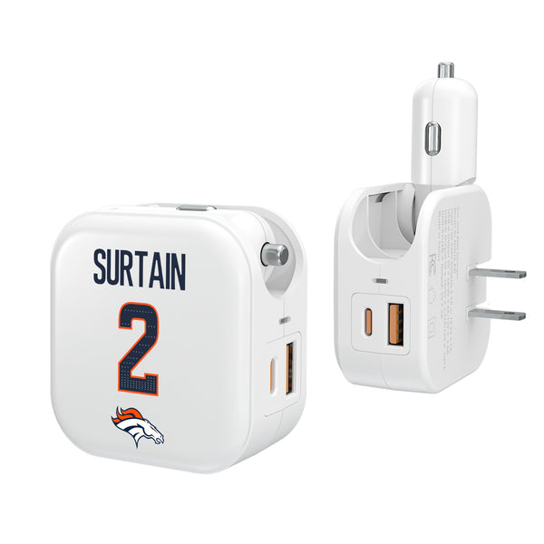 Pat Surtain II Denver Broncos 2 Ready 2 in 1 USB Charger