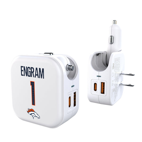 Evan Engram Denver Broncos 1 Game Tactic 2 in 1 USB Charger
