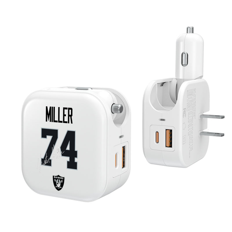 Kolton Miller Las Vegas Raiders 74 Ready 2 in 1 USB Charger