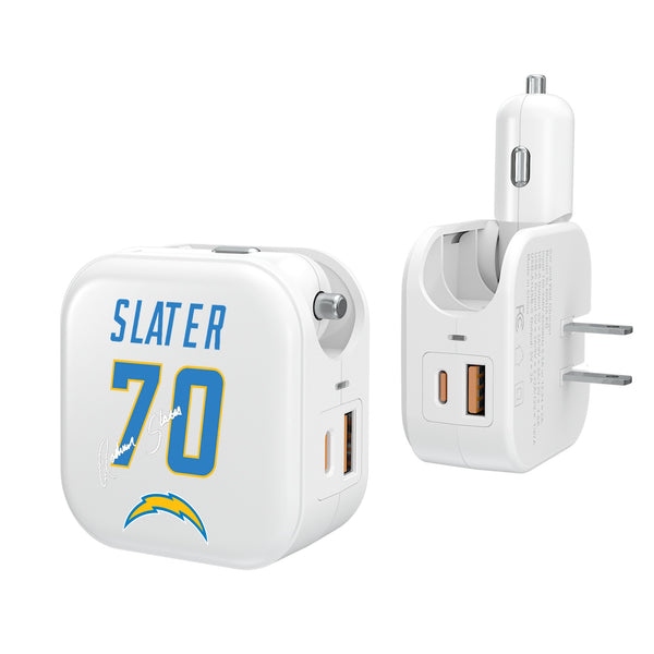 RaShawn Slater Los Angeles Chargers 70 Ready 2 in 1 USB Charger