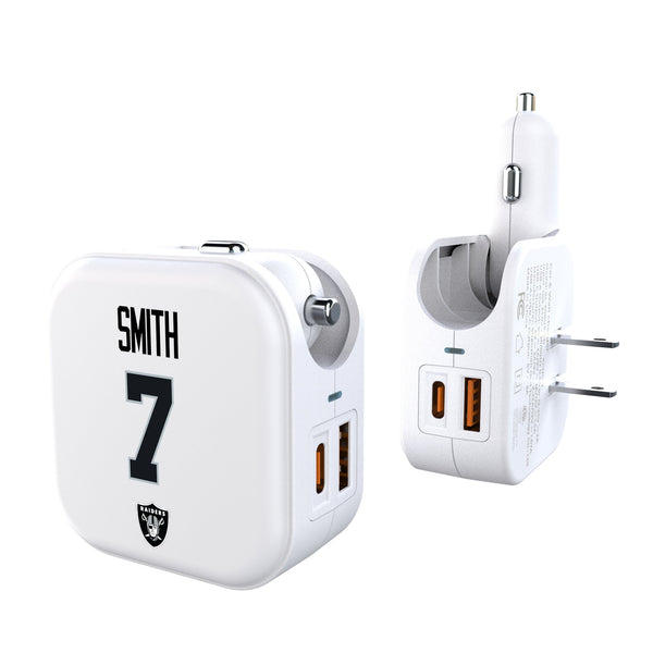 Geno Smith Las Vegas Raiders 7 Game Tactic 2 in 1 USB Charger