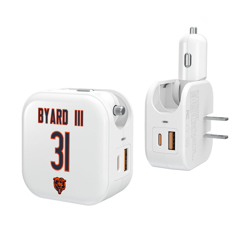 Kevin Byard III Chicago Bears 31 Ready 2 in 1 USB Charger