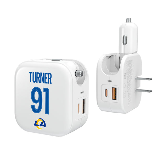 Kobie Turner Los Angeles Rams 91 Ready 2 in 1 USB Charger