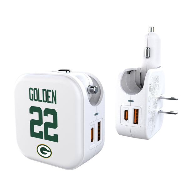 Matthew Golden Green Bay Packers 22 Game Tactic 2 in 1 USB Charger