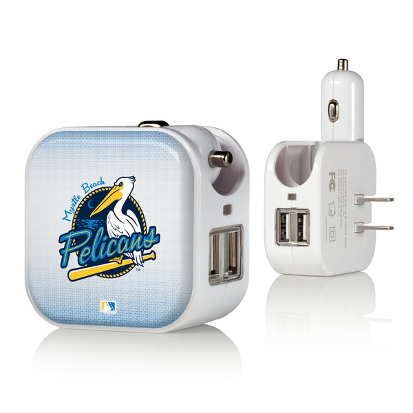Myrtle Beach Pelicans Linen 2 in 1 USB Charger