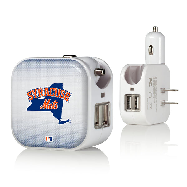 Syracuse Mets Linen 2 in 1 USB Charger