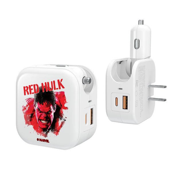 Marvel Avengers Red Hulk Badge 2 in 1 USB Charger