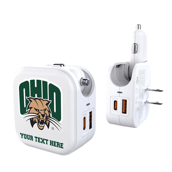 Ohio University Bobcats Personalized Insignia 2 in 1 USB Charger