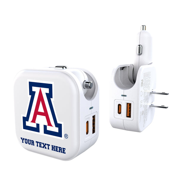 University of Arizona Wildcats Personalized Insignia 2 in 1 USB Charger