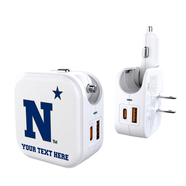 United State Naval Academy Midshipmen Personalized Insignia 2 in 1 USB Charger