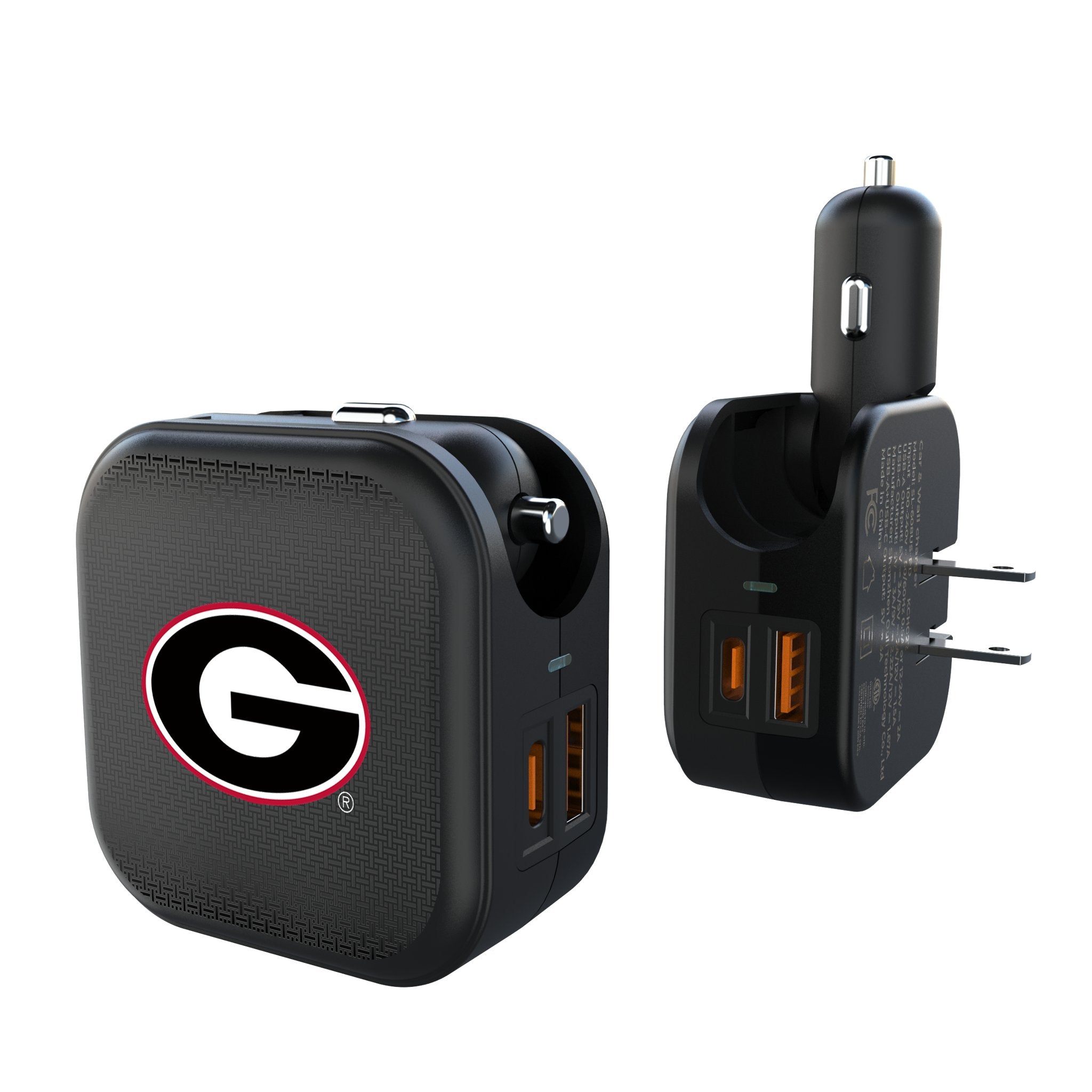 University of Georgia Bulldogs Linen 2 in 1 USB A/C Charger