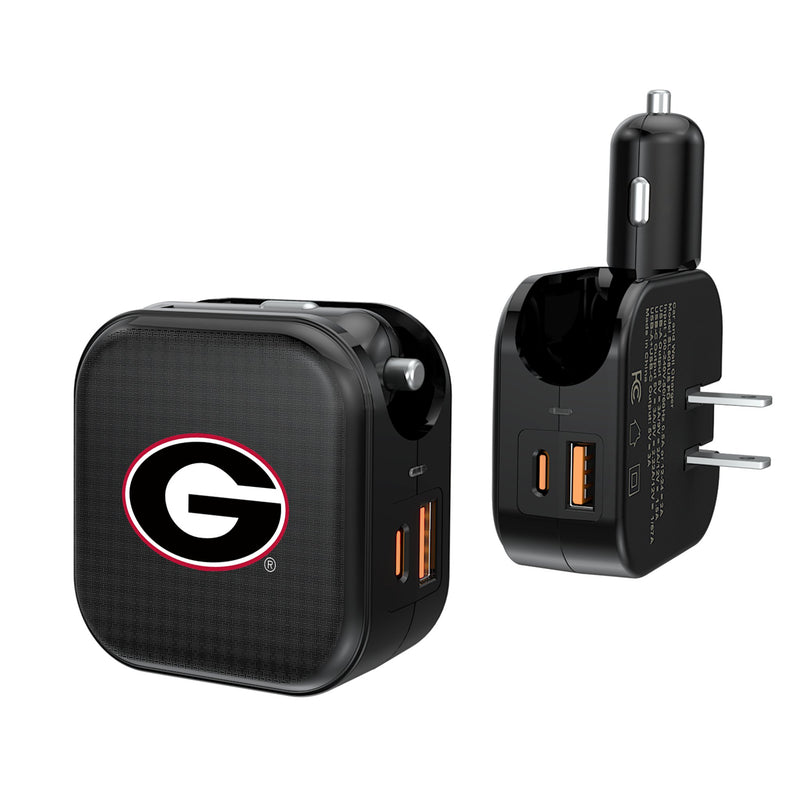 University of Georgia Bulldogs Linen 2 in 1 USB A/C Charger