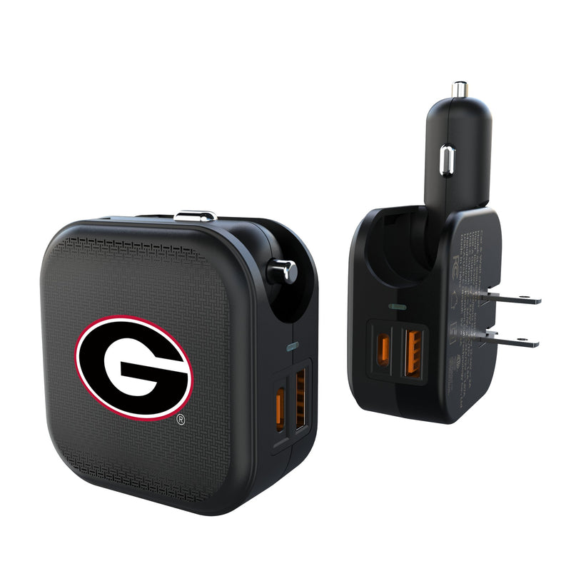 University of Georgia Bulldogs Linen 2 in 1 USB A/C Charger