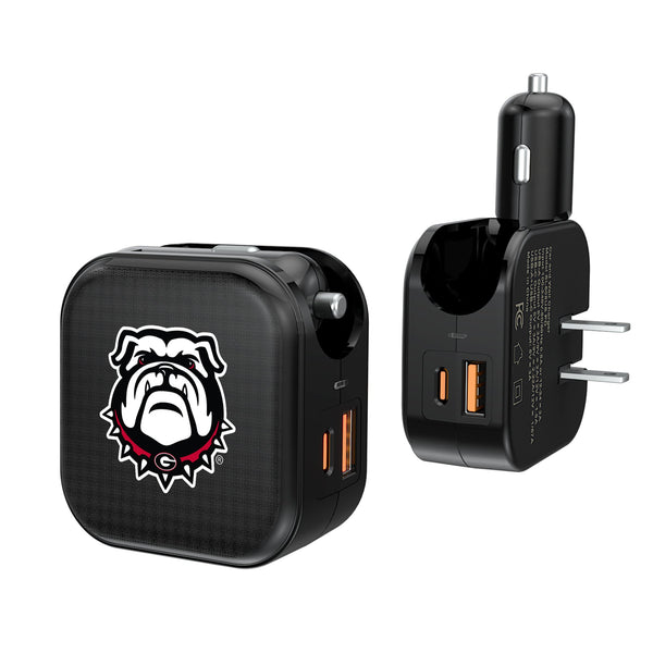 University of Georgia Bulldogs Uga Linen 2 in 1 USB A/C Charger