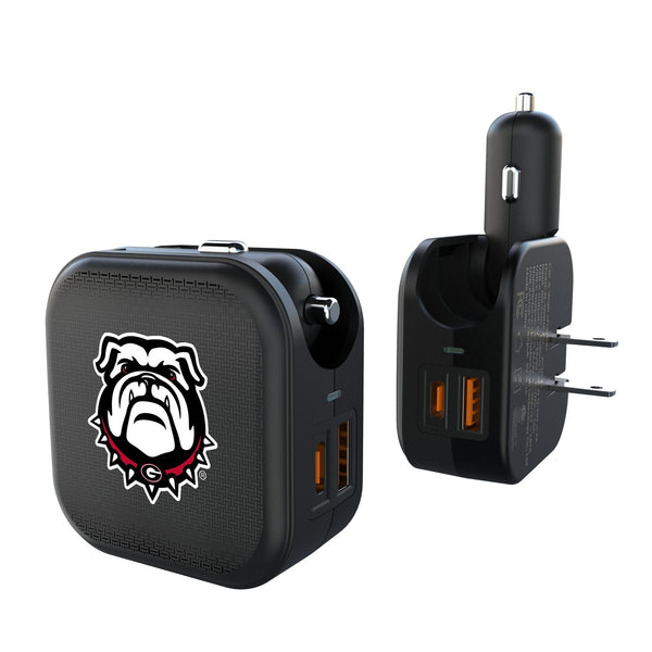 University of Georgia Bulldogs Uga Linen 2 in 1 USB A/C Charger