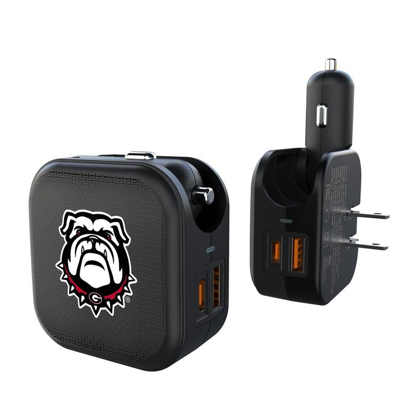 University of Georgia Bulldogs Uga Linen 2 in 1 USB A/C Charger