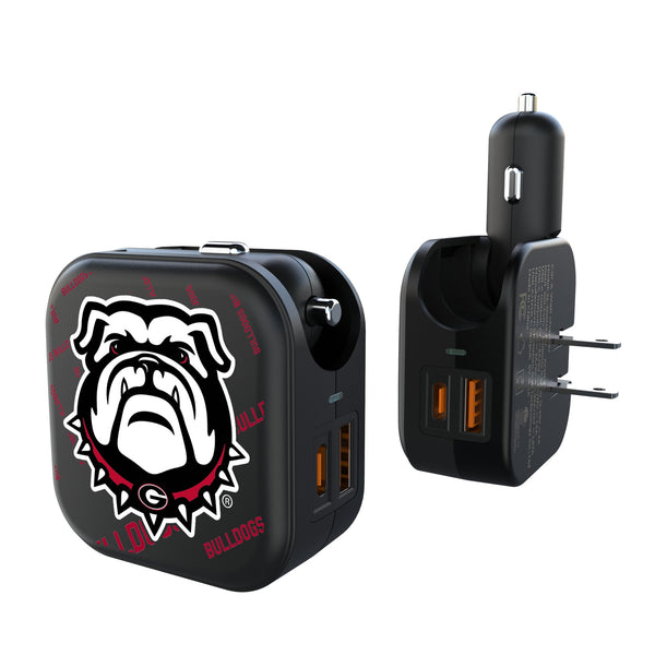 University of Georgia Bulldogs Uga Quadtile 2 in 1 USB A/C Charger
