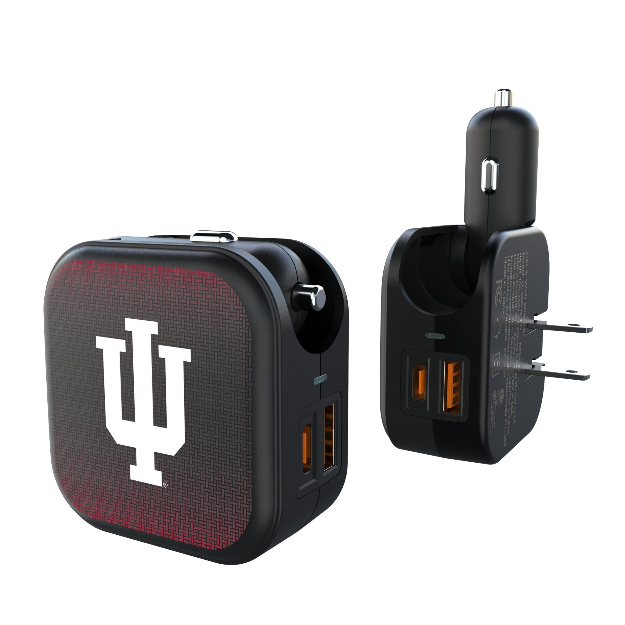 Indiana University Hoosiers Linen 2 in 1 USB A/C Charger