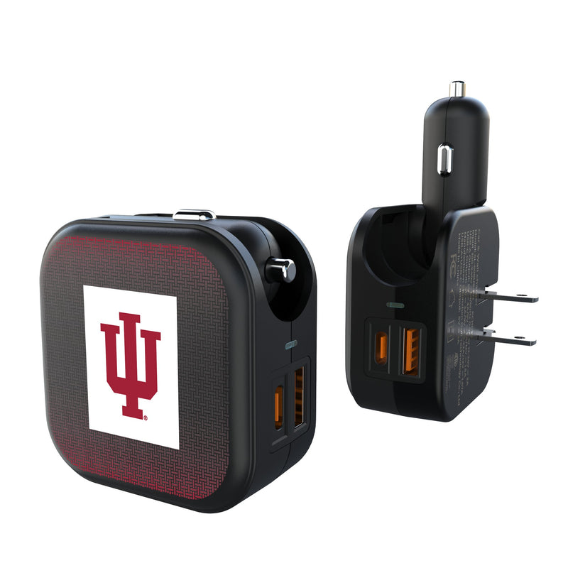 Indiana University Hoosiers Linen 2 in 1 USB A/C Charger