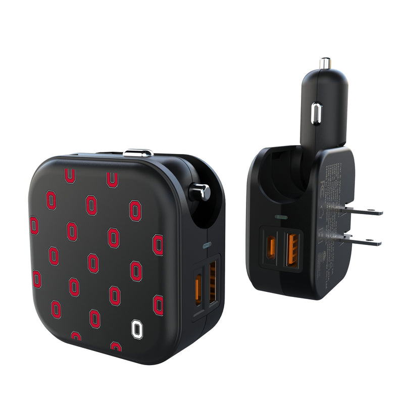 Ohio State University Buckeyes Fashion Pattern 2 in 1 USB A/C Charger