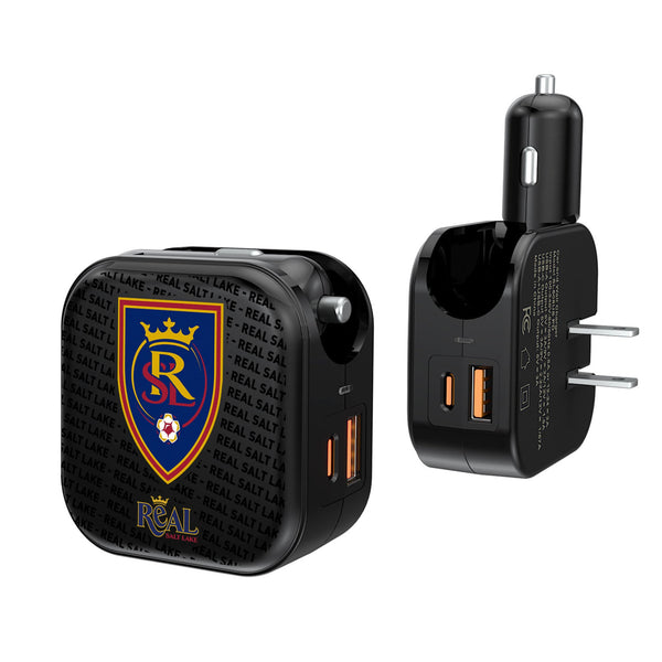 Real Salt Lake   Text Backdrop 2 in 1 USB A/C Charger