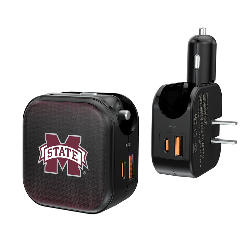 Mississippi State Bulldogs Linen 2 in 1 USB A/C Charger