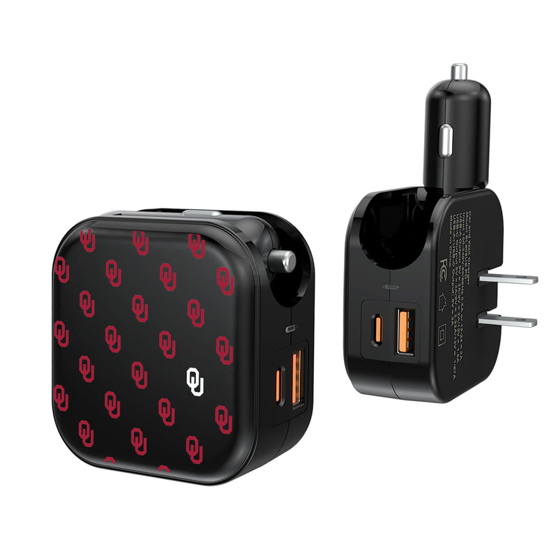 University of Oklahoma Sooners Fashion Pattern 2 in 1 USB A/C Charger