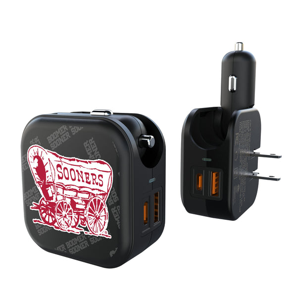 University of Oklahoma Sooners Quadtile 2 in 1 USB A/C Charger