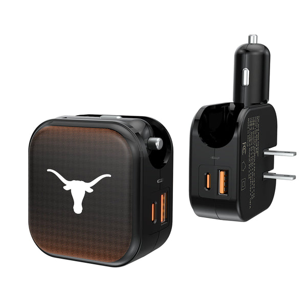 University of Texas Longhorns Linen 2 in 1 USB A/C Charger