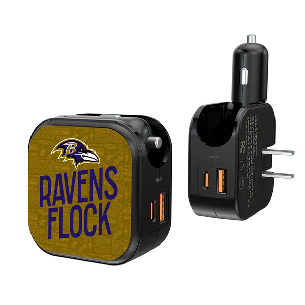 Baltimore Ravens 2024 Illustrated Limited Edition 2 in 1 USB A/C Charger