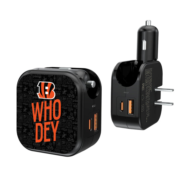 Cincinnati Bengals 2024 Illustrated Limited Edition 2 in 1 USB A/C Charger