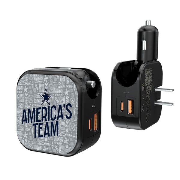 Dallas Cowboys 2024 Illustrated Limited Edition 2 in 1 USB A/C Charger