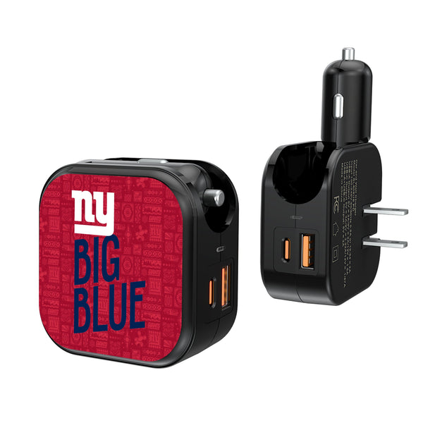New York Giants 2024 Illustrated Limited Edition 2 in 1 USB A/C Charger