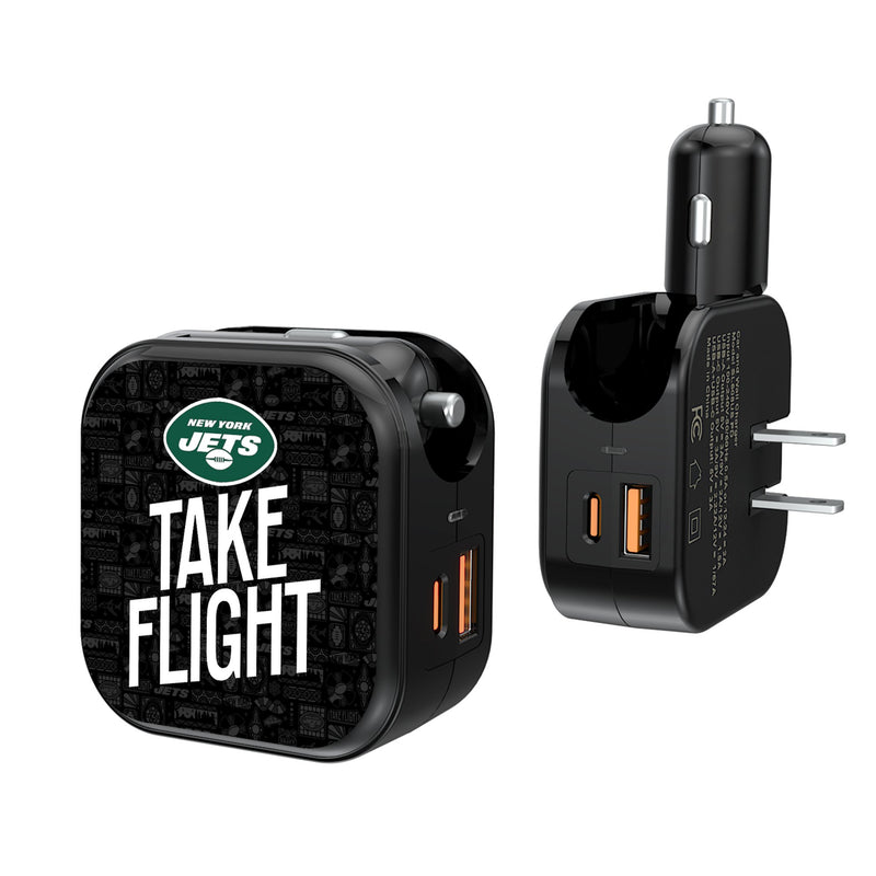New York Jets 2024 Illustrated Limited Edition 2 in 1 USB A/C Charger