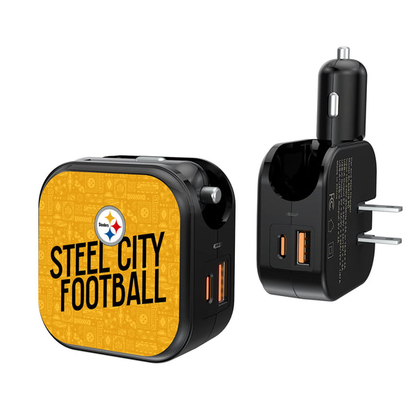 Pittsburgh Steelers 2024 Illustrated Limited Edition 2 in 1 USB A/C Charger