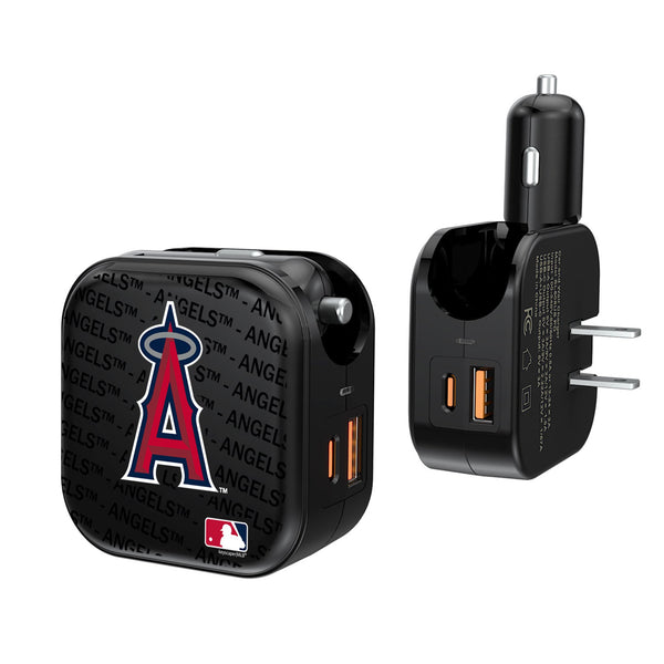 Los Angeles Angels Text Backdrop 2 in 1 USB A/C Charger