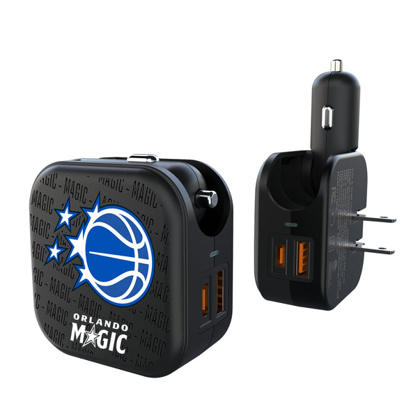 Orlando Magic Text Backdrop 2 in 1 USB A/C Charger