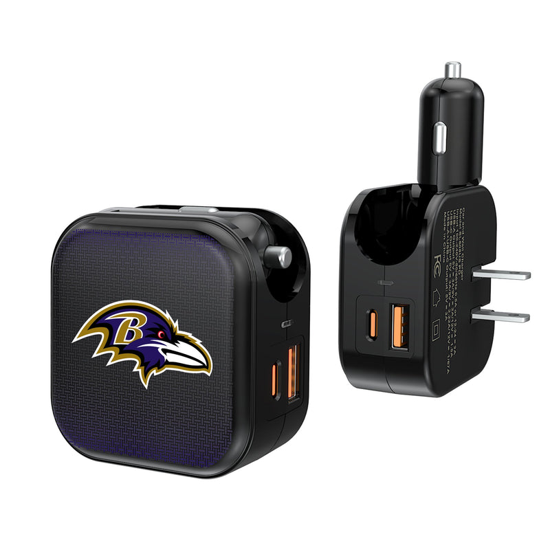 Baltimore Ravens Linen 2 in 1 USB A/C Charger