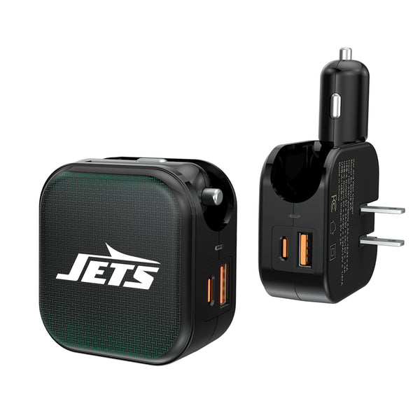 New York Jets Linen 2 in 1 USB A/C Charger